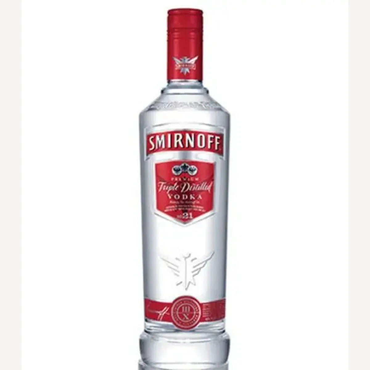 A bottle of Smirnoff Vodka Red