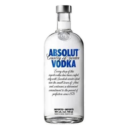 A bottle of Absolut Vodka