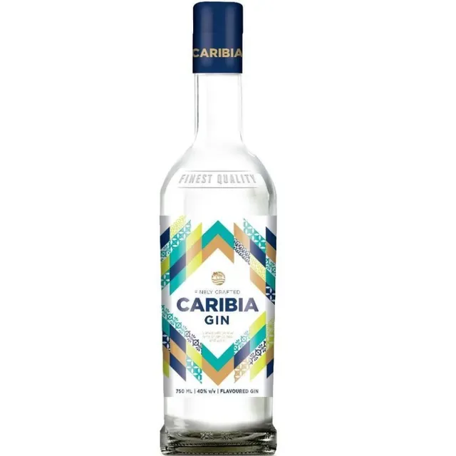 A bottle of Caribia Gin