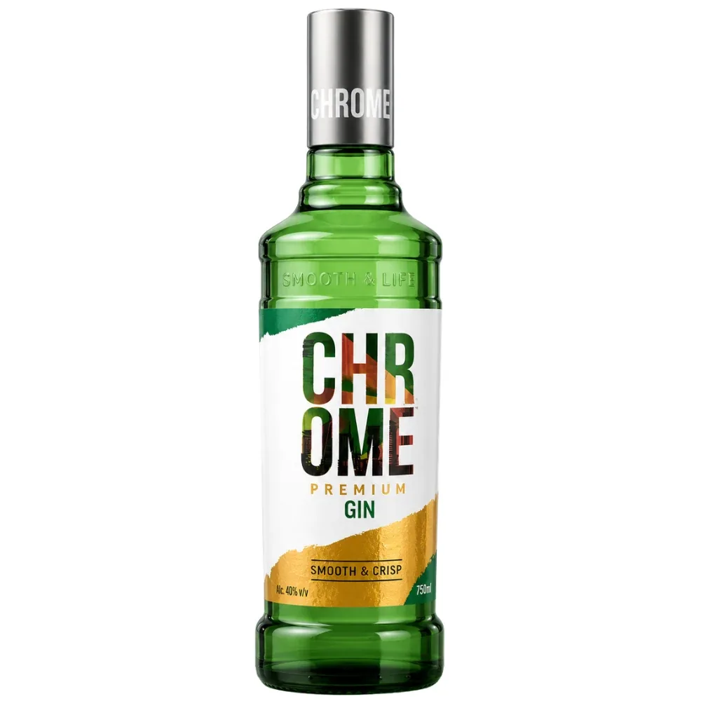 A bottle of Chrome Gin
