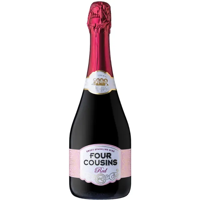 A bottle of Four Cousins Red