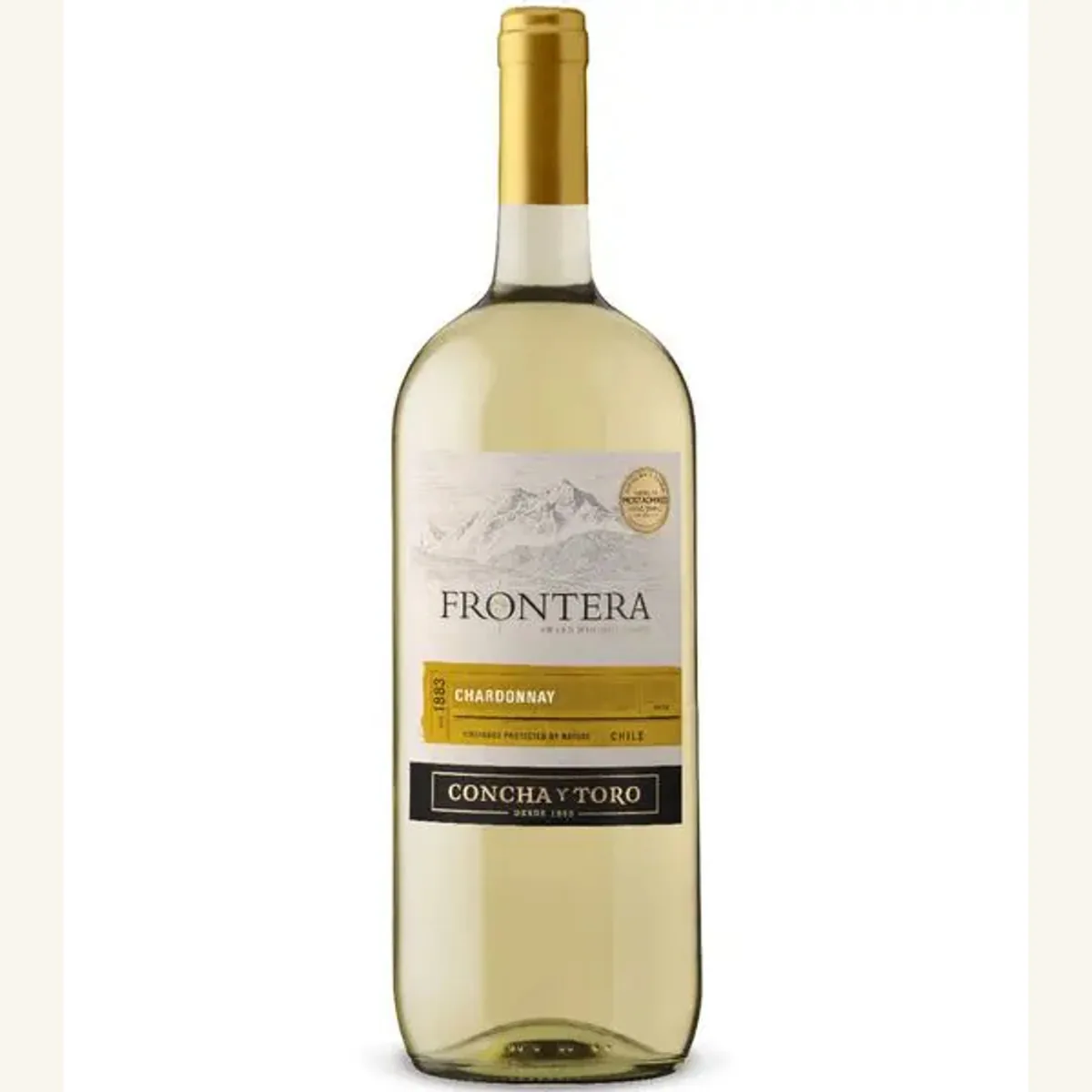 A bottle of Frontera Chardonnay