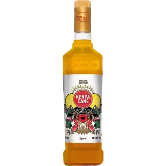 A bottle of Kenya Cane Lemon & Ginger