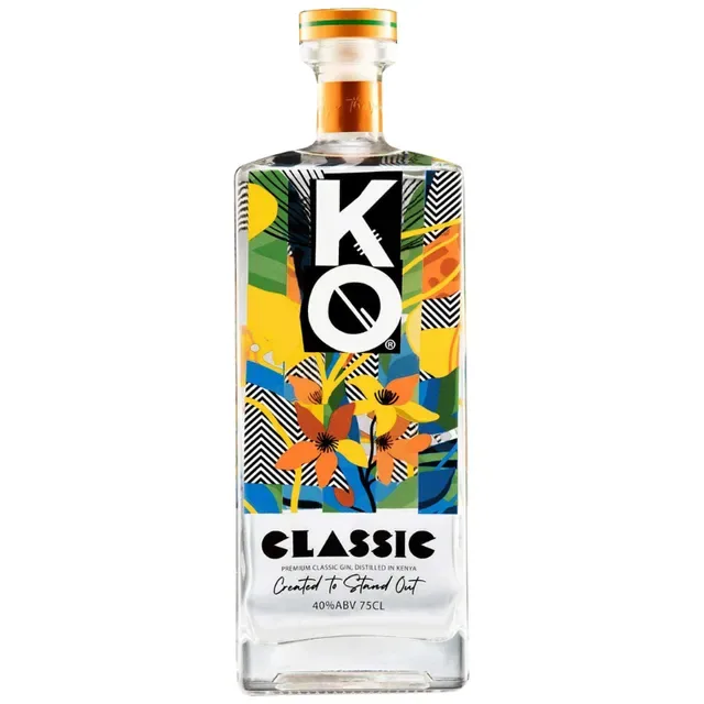 A bottle of KO Classic Gin