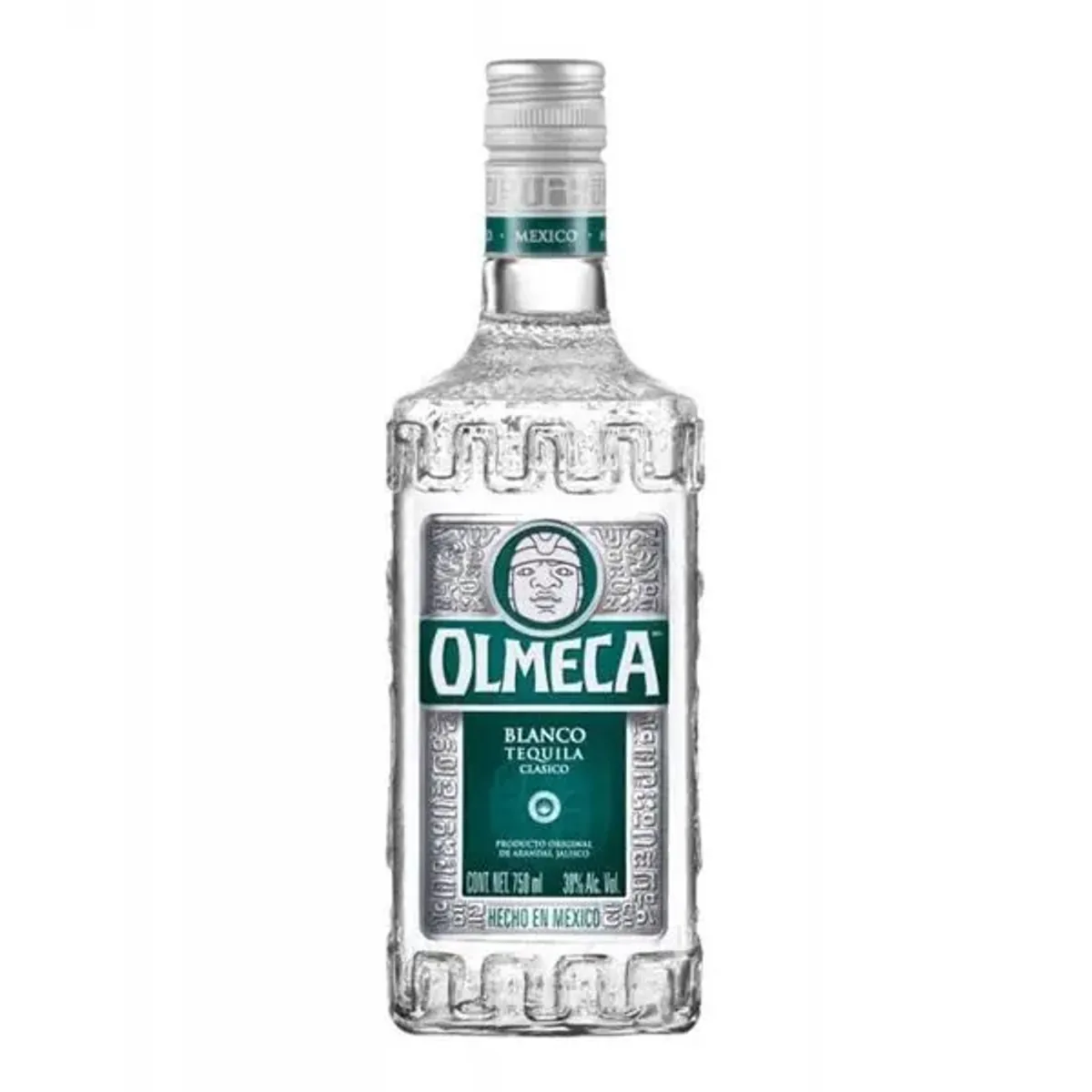 A bottle of Olmeca Tequila Blanco