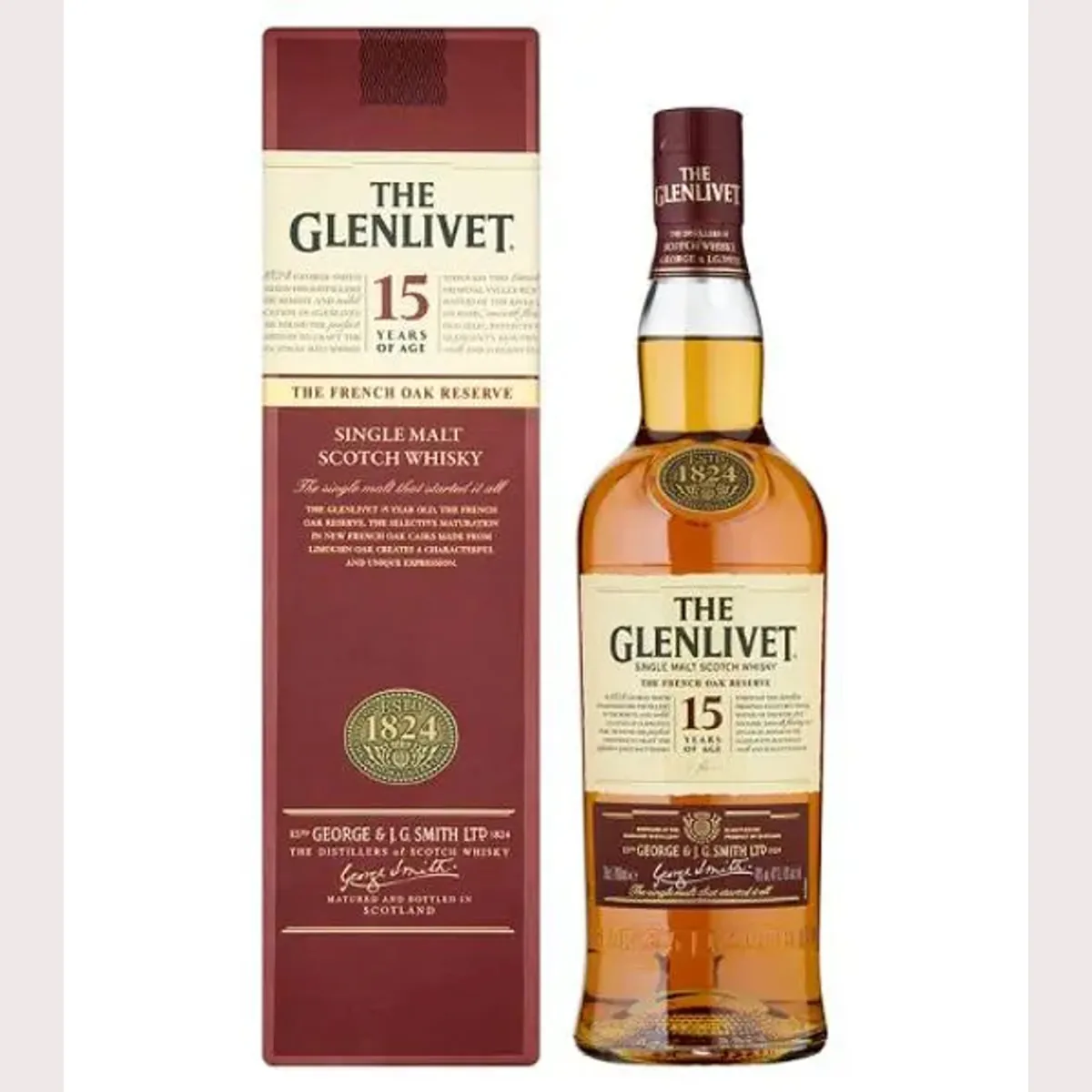 A bottle of The Glenlivet 15 Year Old