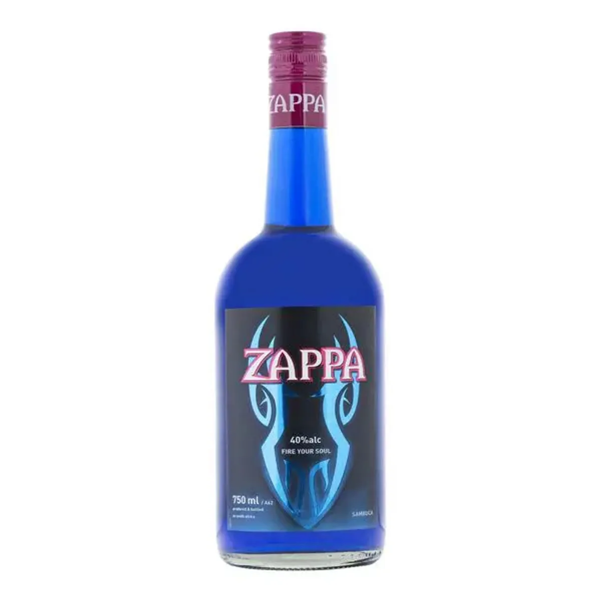 A bottle of Zappa Blue